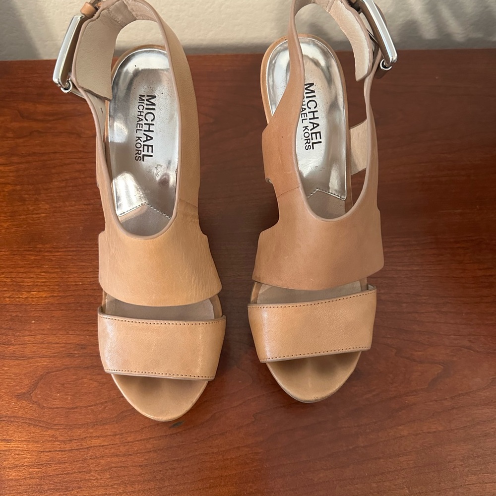 Michael Kors Nude Leather Heels